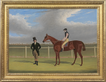 John Frederick Herring Snr - The Hon. Edward Petre's chestnut colt Rowton, winner of the 1829 Doncaster St Leger, with William Scott up and a trainer