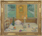 Henri Le Sidaner - La table sur le jardin fleuri au crépuscule, Gerberoy