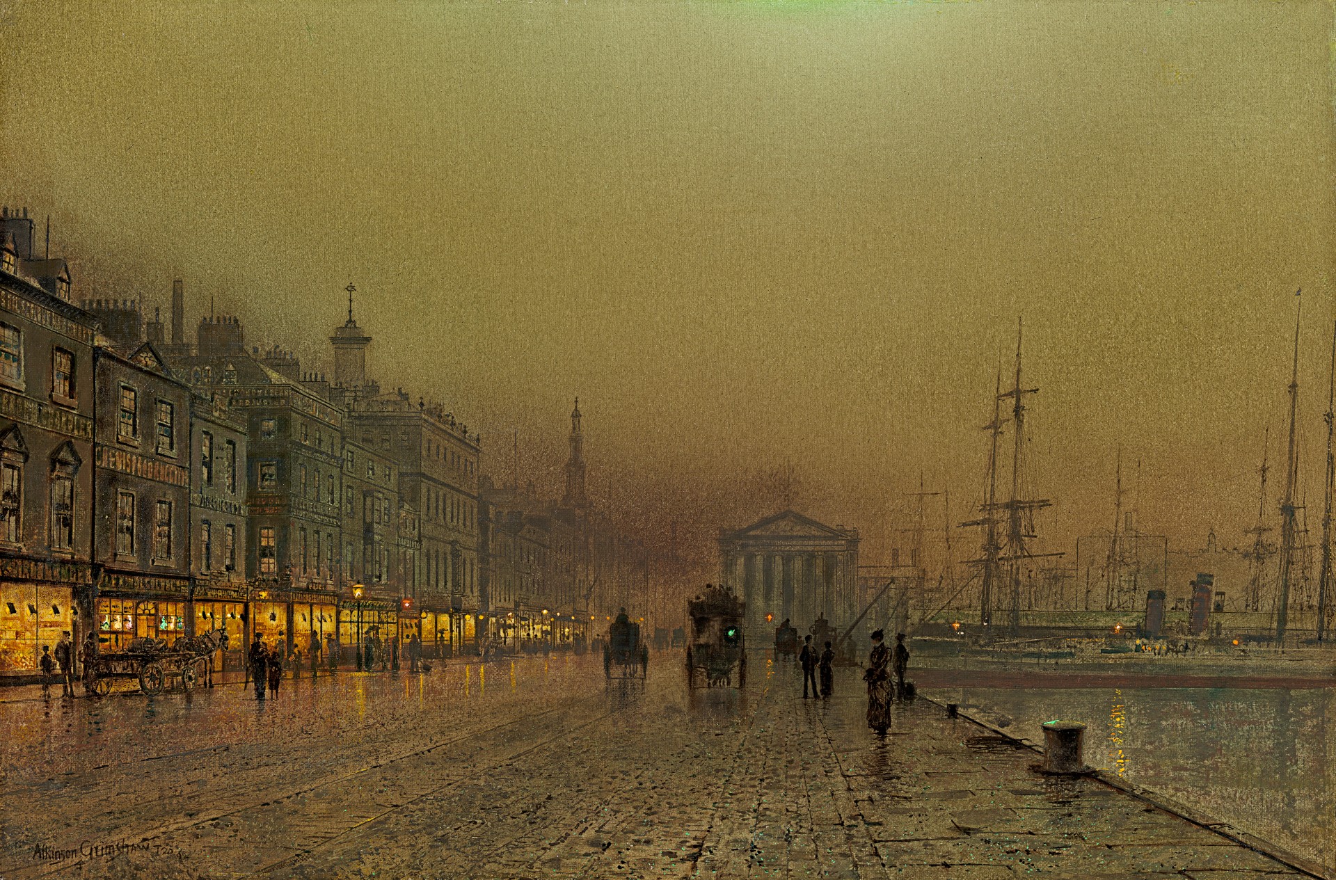 John Atkinson Grimshaw Quayside, Greenock Richard Green