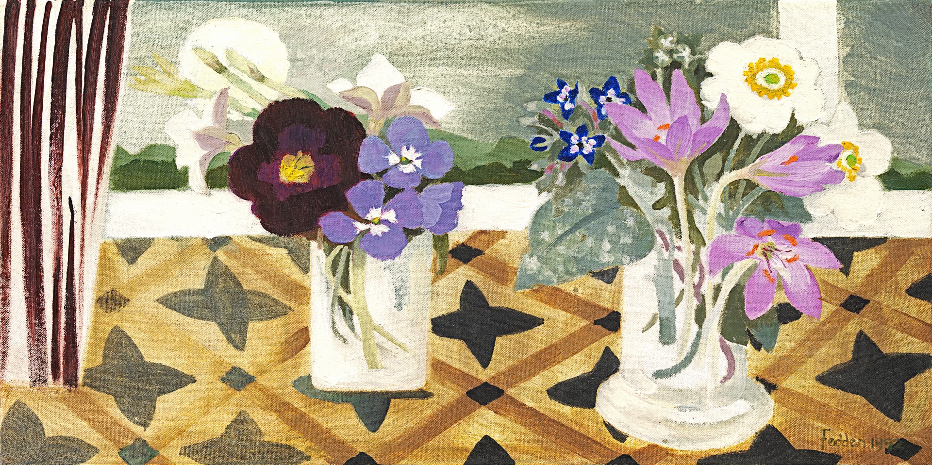 Mary Fedden - Two pots of flowers