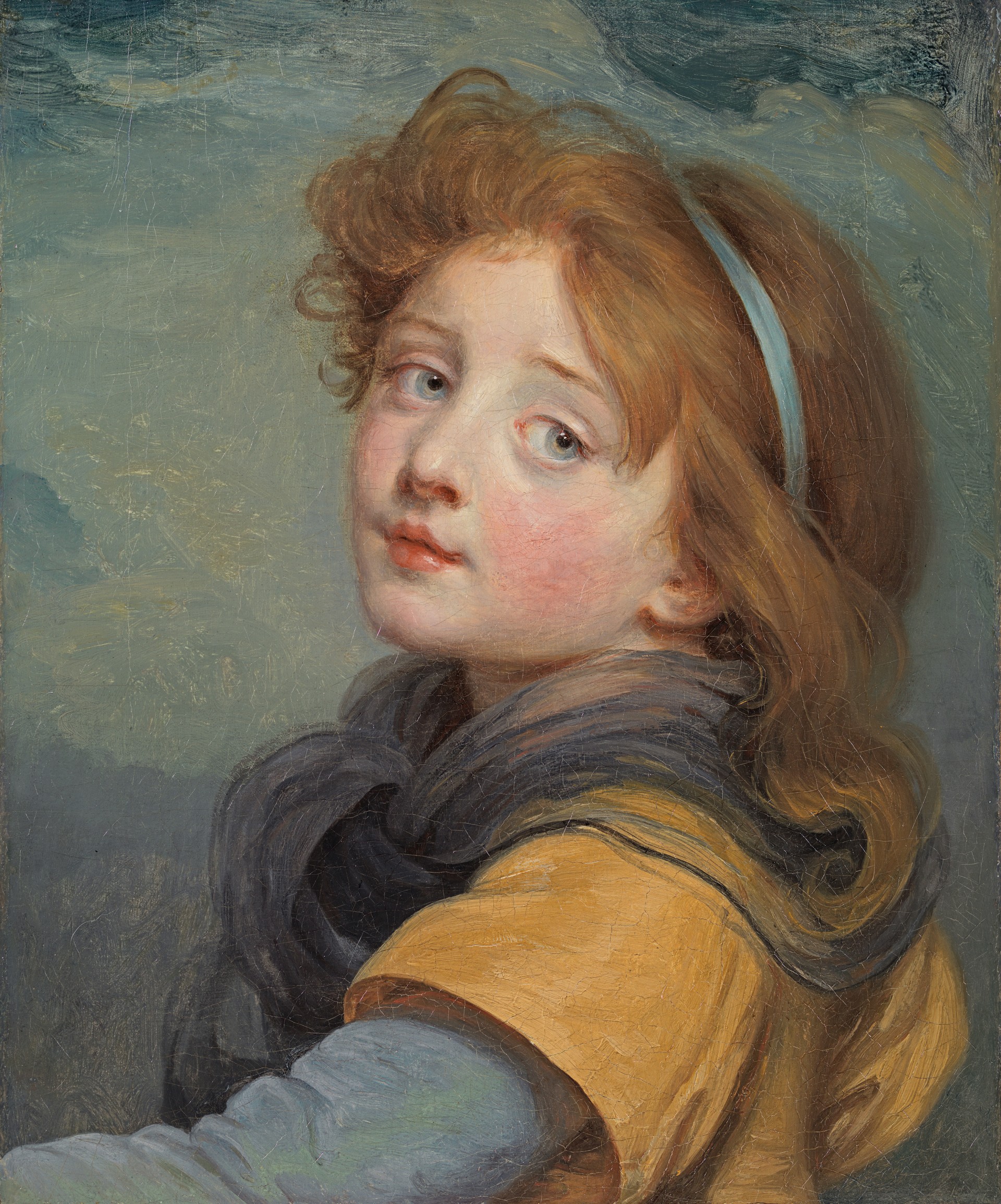 JeanBaptiste Greuze Jeune fille au ruban bleu dans les cheveux