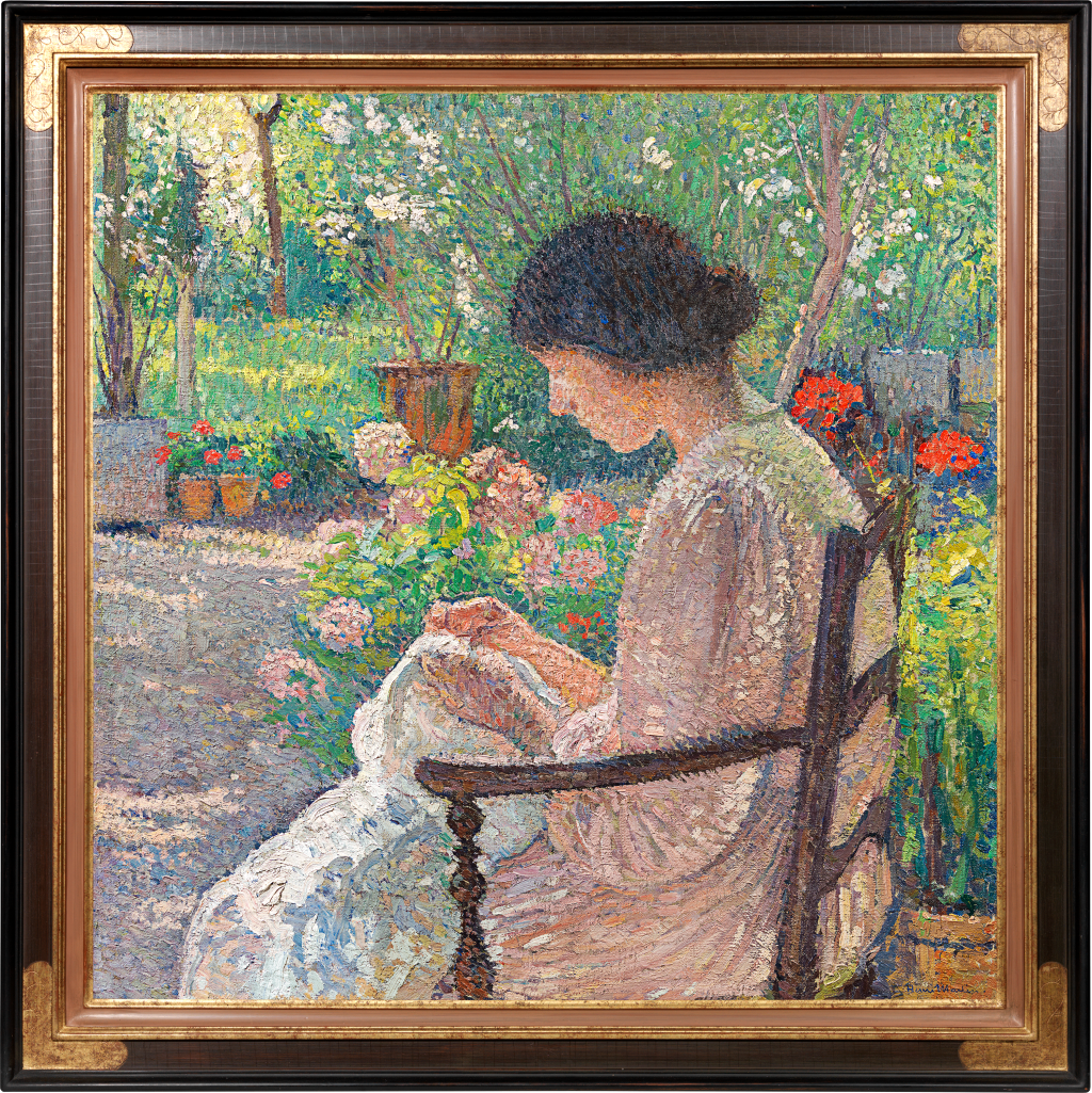 Henri Martin - Lisette cousant dans le jardin de Marquayrol
