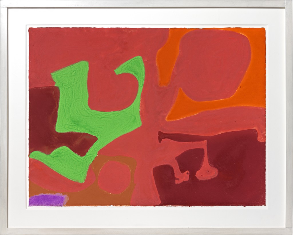 Patrick Heron - Theme Dissolving - Emerald and Orange in Reds : May 1969