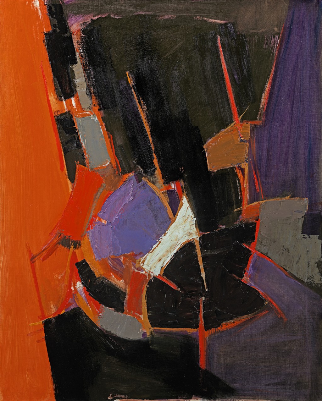 Adrian Heath - Painting with orange and purple
