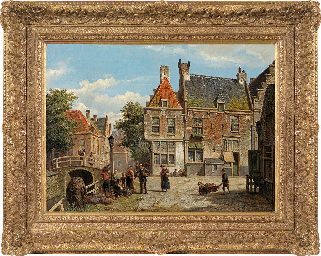 Willem Koekkoek - A Dutch street in summer