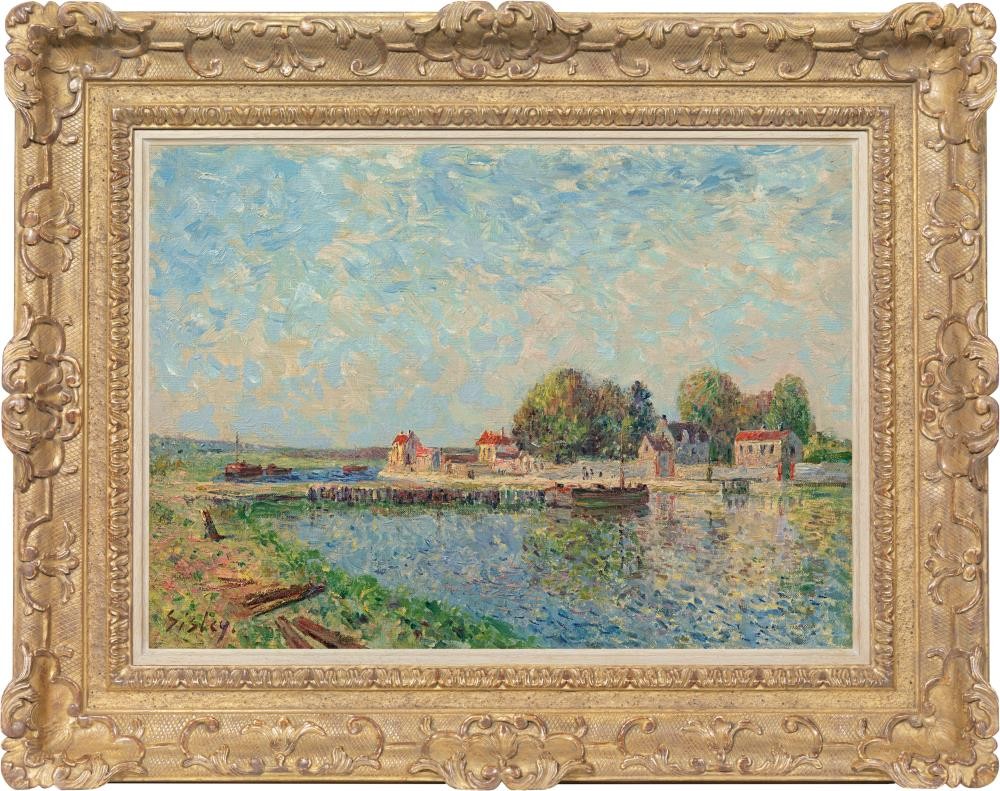 Alfred Sisley - Le barrage a Saint-Mammes, Canal du Loing