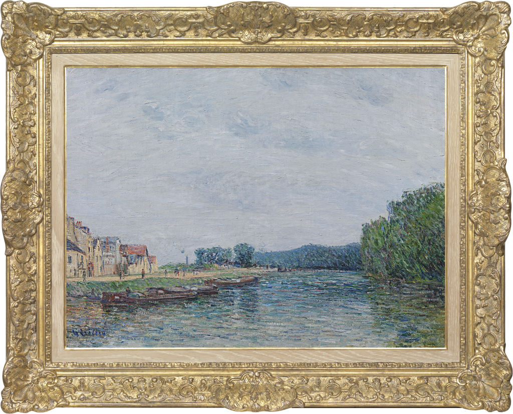 Gustave Loiseau - Barques, quai du Pothuis a Pontoise