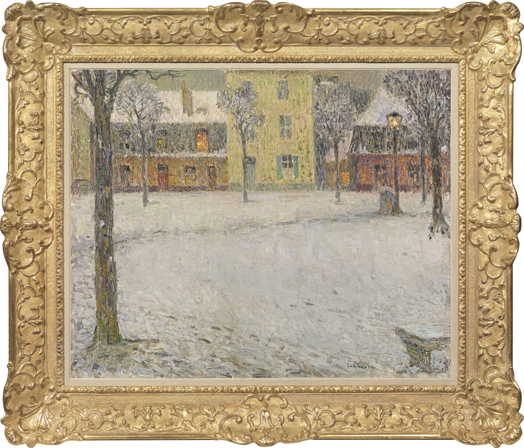 Henri Le Sidaner - Place Saint-Louis, Versailles, neige
