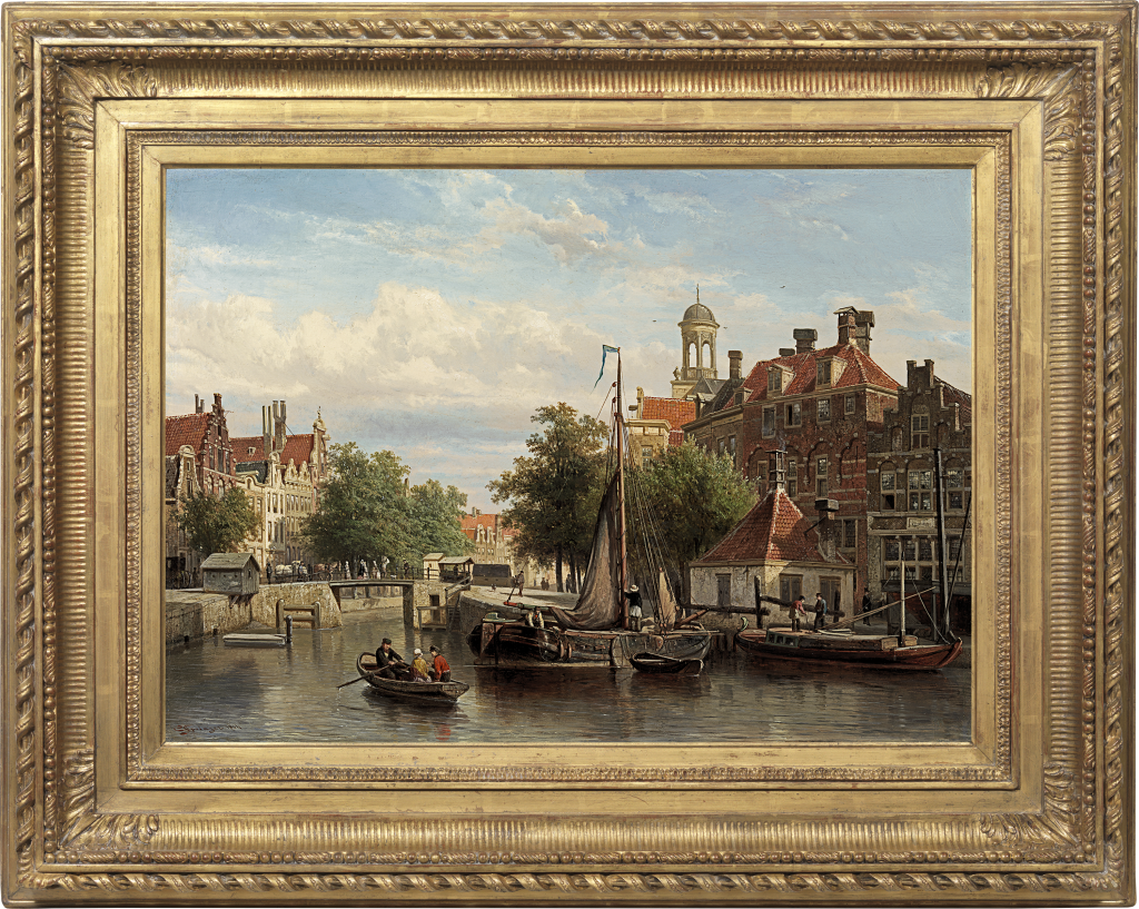 Cornelis Springer - View on the Singel canal in Amsterdam