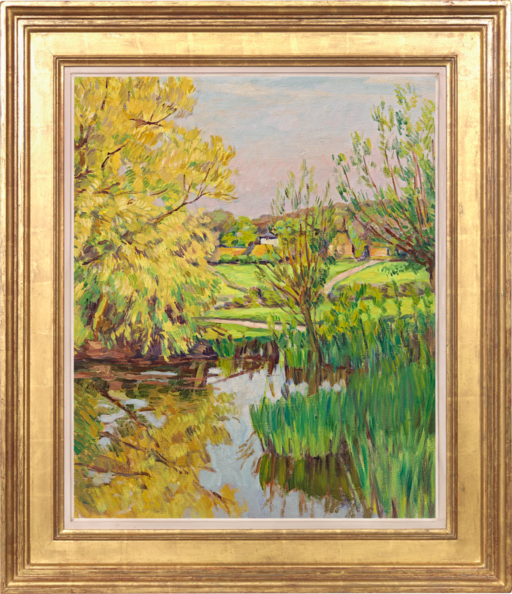 Vanessa Bell - The pond at Charleston looking towards Tilton