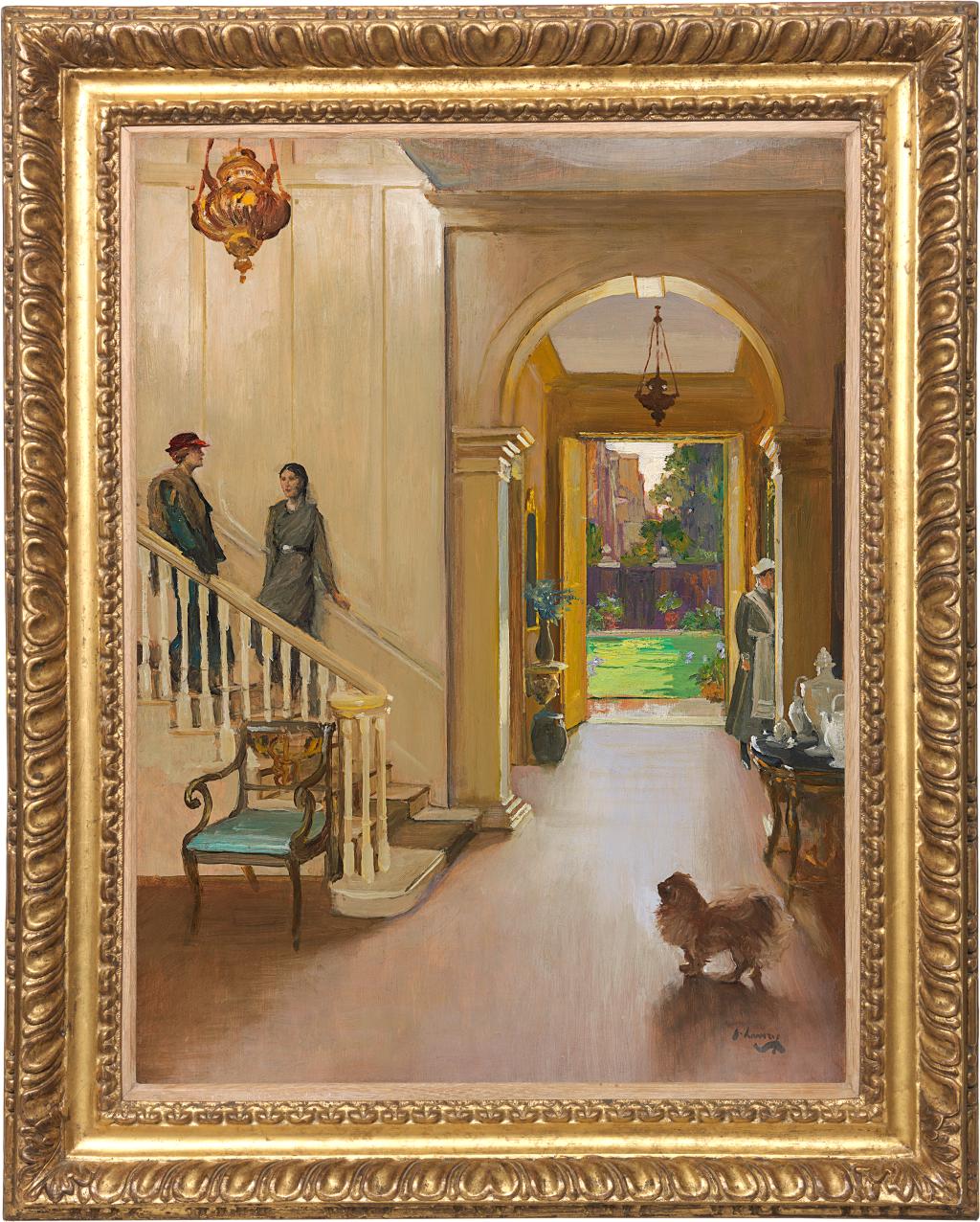 Sir John Lavery - The hall, Argyll House - a summer day