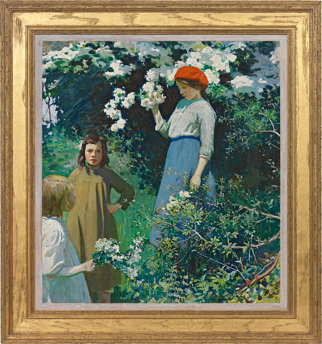 Harold Harvey - Children among blossom