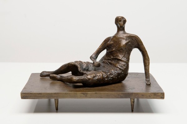 Maquette for a Draped reclining woman