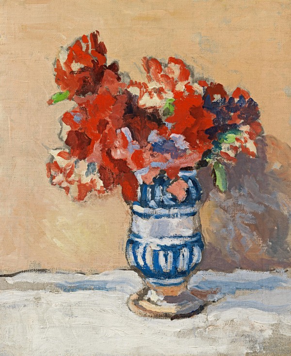 Flowers in a blue vase