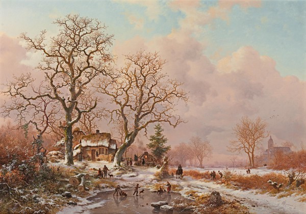 Fredrik Marinus Kruseman - Winter scene