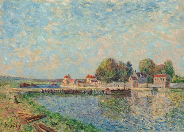 Alfred Sisley - Le barrage a Saint-Mammes, Canal du Loing
