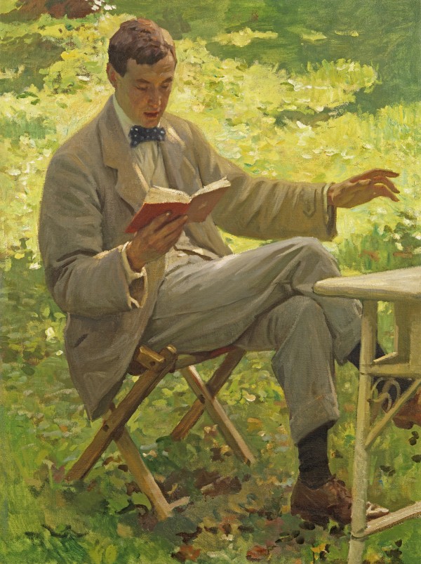 Alfred Munnings reading
