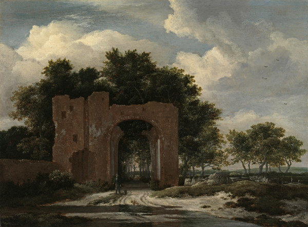A ruined castle gateway, probably the archway of Huis Ter Kleef near Haarlem