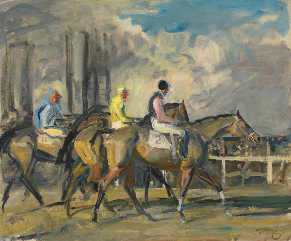 Sir Alfred Munnings - After the Steeplechase at Newbury