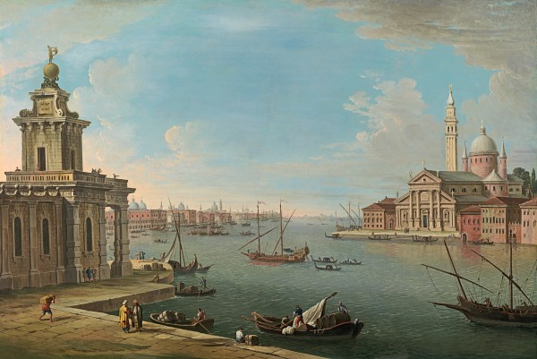 Venice, the Bacino di San Marco looking east, with the Punta della Dogana and San Giorgio Maggiore