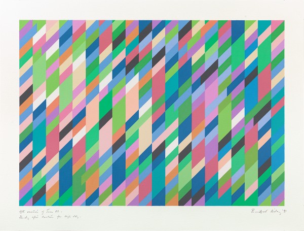 Bridget Riley - 4th revision of June 23 - Study after cartoon for High sky