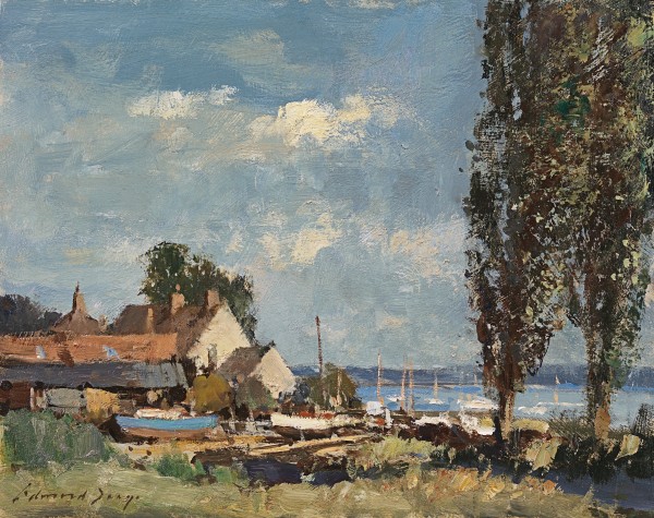 Edward Seago - Poplars by the Orwell