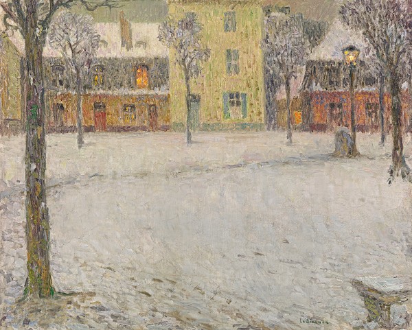 Henri Le Sidaner - Place Saint-Louis, Versailles, neige