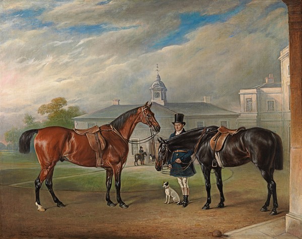 John Ferneley Snr - Sir John Thorold’s hnter with a groom at Syston Park, Lincolnshire