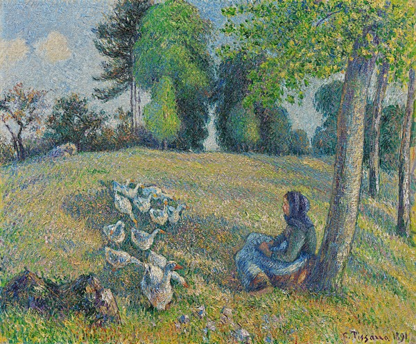 Camille Pissarro - Gardeuse d'oies assise