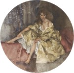Sir William Russell Flint - Cecilia in her gold coat
