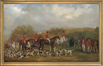 William Barraud - Sir Edmund Antrobus and the Old Surrey Fox Hounds at the foot of the Addington Hills