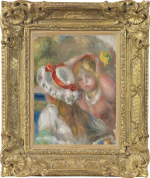 Pierre-Auguste Renoir - Chapeau au ruban rouge (deux jeunes filles)
