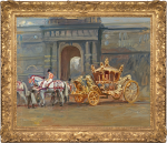 Sir Alfred Munnings - The Gold State Coach at the Royal Mews, Buckingham Palace