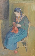 Camille Pissarro - Paysanne assise et tricotant