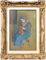 Camille Pissarro - Paysanne assise et tricotant