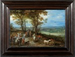 Jan Brueghel The Elder - Landscape with travellers