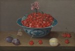 Jacob van Hulsdonck - Still life of strawberries and a carnation