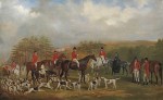 William Barraud - Sir Edmund Antrobus and the Old Surrey Fox Hounds at the foot of the Addington Hills