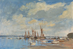 Edward Seago - Thames barges assembled at Pin Mill
