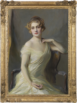 PHILIP ALEXIUS DE LÁSZLÓ - Portrait of a lady with a string of pearls