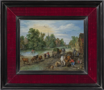 Jan Brueghel The Elder - A village street with travellers