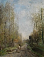 Charles Francois Daubigny - Paysan à cheval, tirant une herse, près de Valmondois