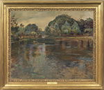 Sir Alfred Munnings - Dedham Mill pool