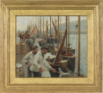 Harold Harvey - Unloading the catch, Newlyn