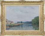 Gustave Loiseau - Barques, quai du Pothuis a Pontoise