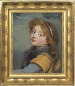 Jean Baptiste Greuze - Jeune fille au ruban bleu dans les cheveux