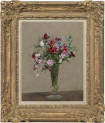 Henri Fantin-Latour - Fleurs, pois de senteurs et nigelles dans un petit vase