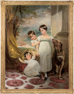 George Henry Harlow - Portrait of Catherine (1811-1877), Selina (1812 - 1883) and Louisa Jenkinson (1814 - 1887), daughters of Charles Cecil Cope Jenkinson, later 3rd Earl of Liverpool