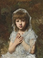 Alexei Alexeievich Harlamoff - Girl with a white veil
