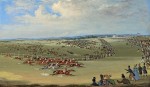 James Pollard - The Derby, Epsom, 23rd May 1833: here they come, passing Tattenham Corner